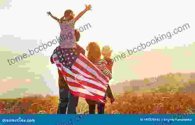 A Family Standing Together, With The American Flag In The Background. Amity And Prosperity: One Family And The Fracturing Of America