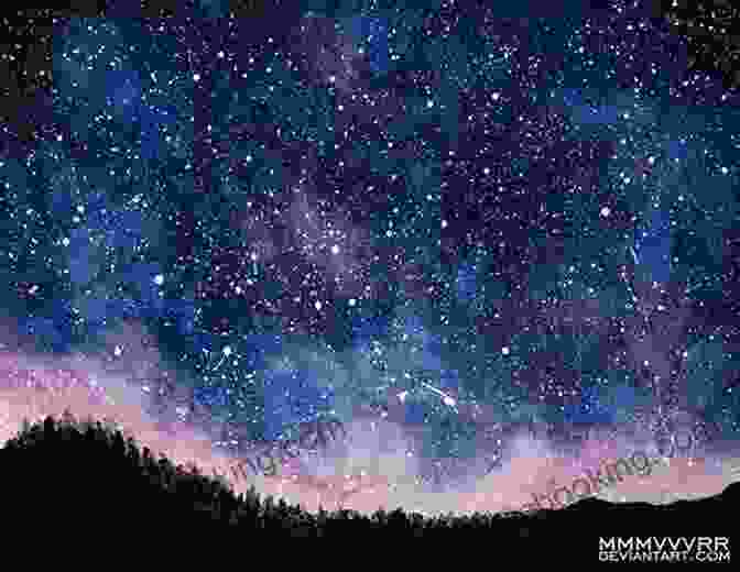 A Watercolor Painting Of A Magical Starry Night Sky, With Stars Twinkling And The Moon Illuminating The Scene Paint Watercolors That Dance With Light