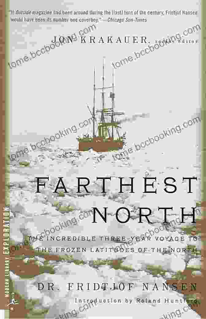 Farthest North Book Cover, Featuring A Snow Covered Landscape And The Silhouettes Of Two Men On A Sled Farthest North: New Edition Annotated And Linked: Volume 1