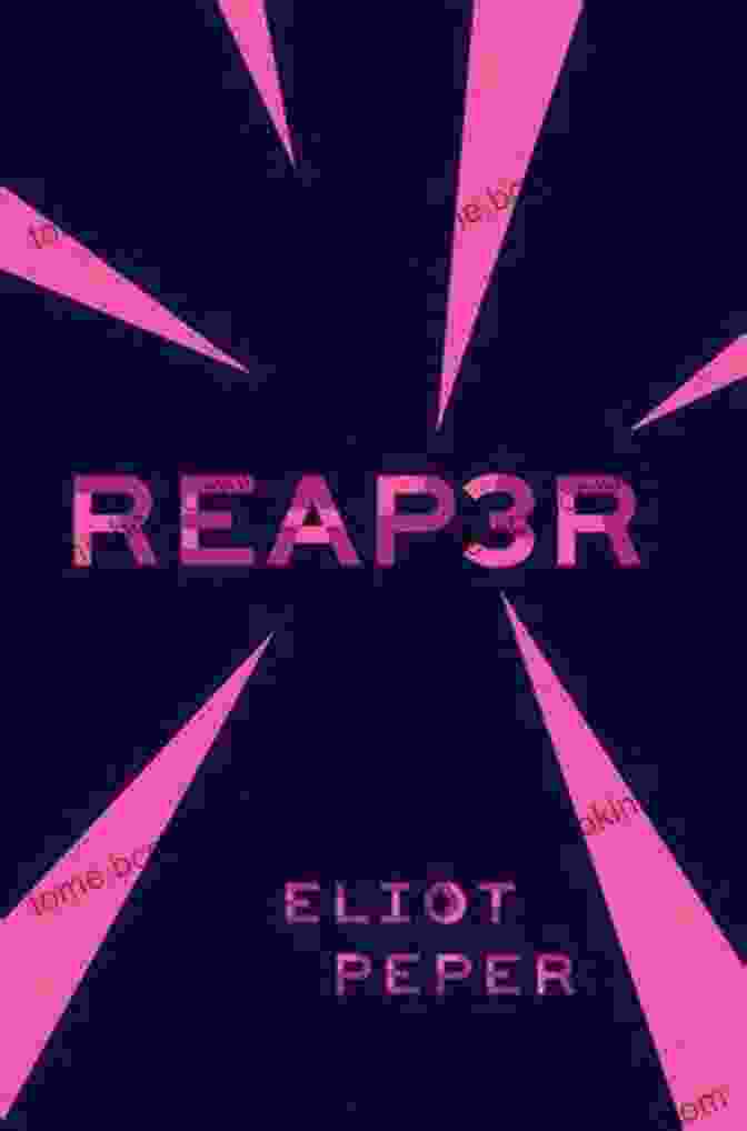 Reap3r Eliot Peper Book Cover Featuring A Skull With Glowing Eyes And A Crow Perched On Top, Set Against A Black Background Reap3r Eliot Peper