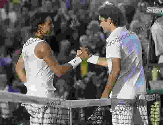 Roger Federer And Rafael Nadal Facing Each Other On The Tennis Court, Their Eyes Locked In Intense Competition. Roger Federer And Rafael Nadal: The Lives And Careers Of Two Tennis Legends